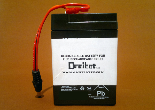 Lead Acid 6 Volt, 5 Ah Omnibot/Robie Battery w/ Plug - Click Image to Close